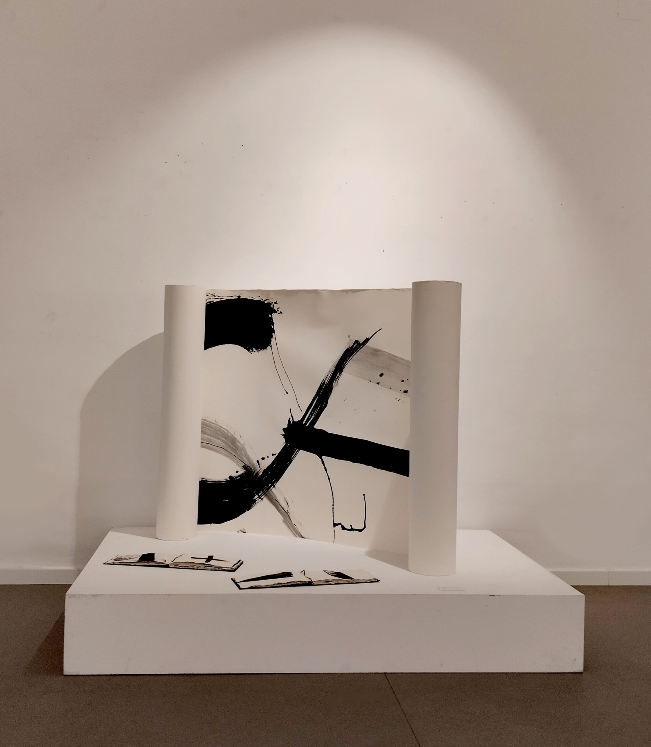 Figure 10. Drawing, Indian Ink wash on 350 gsm printmaking paper exhibited as freestanding sculpture, 124 x 770 cm, 2023—own artwork.