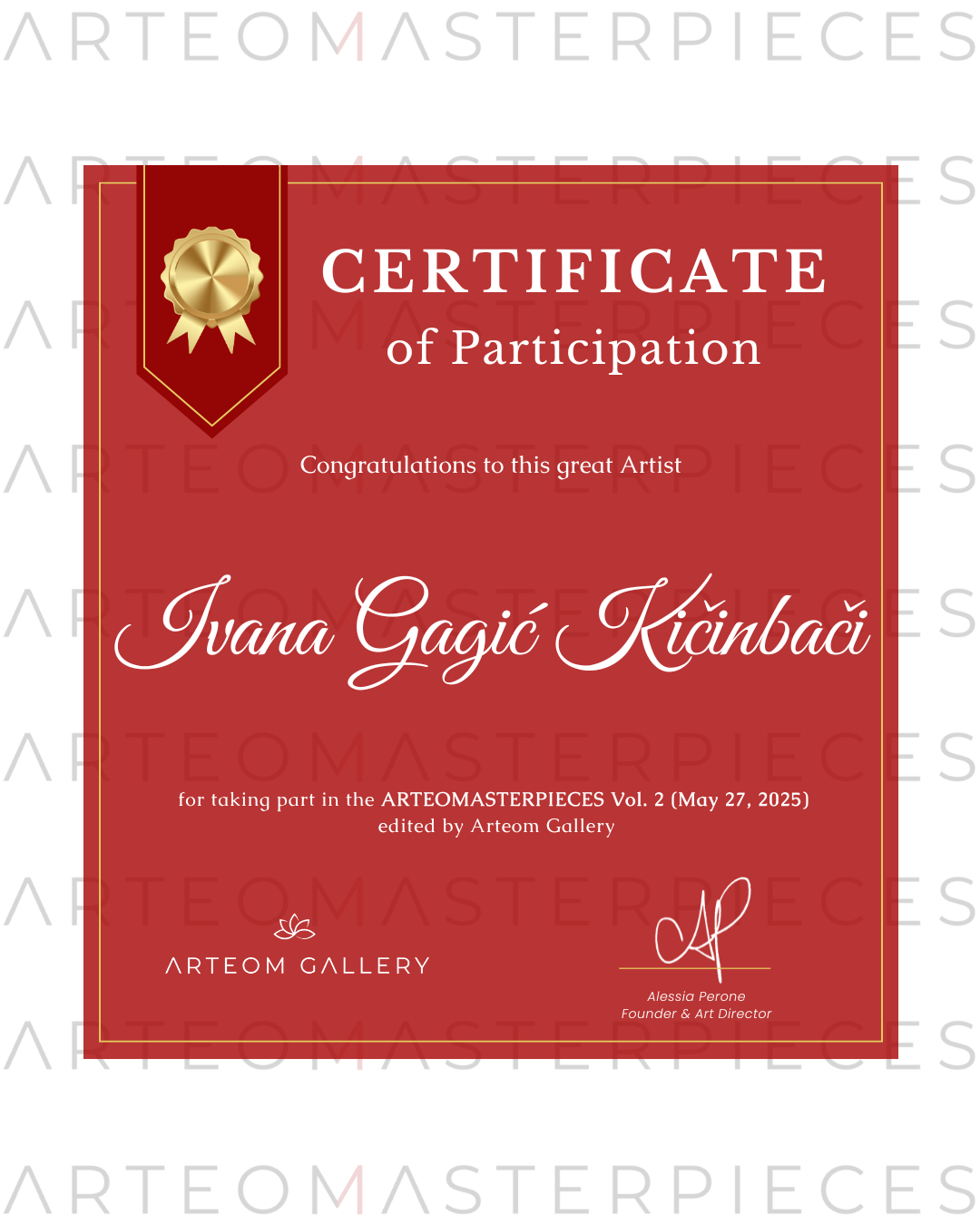 Ivana Gagić Kičinbači certificate